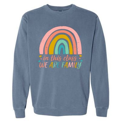 In This Class We Are Family Cute Painted Rainbow Garment-Dyed Sweatshirt