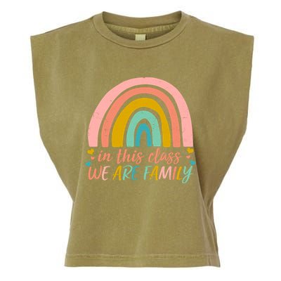 In This Class We Are Family Cute Painted Rainbow Garment-Dyed Women's Muscle Tee