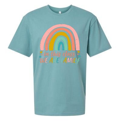 In This Class We Are Family Cute Painted Rainbow Sueded Cloud Jersey T-Shirt