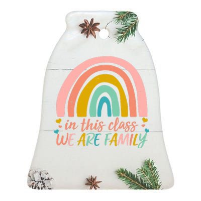 In This Class We Are Family Cute Painted Rainbow Ceramic Bell Ornament