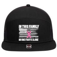 In This Family No One Fights Alone 7 Panel Mesh Trucker Snapback Hat