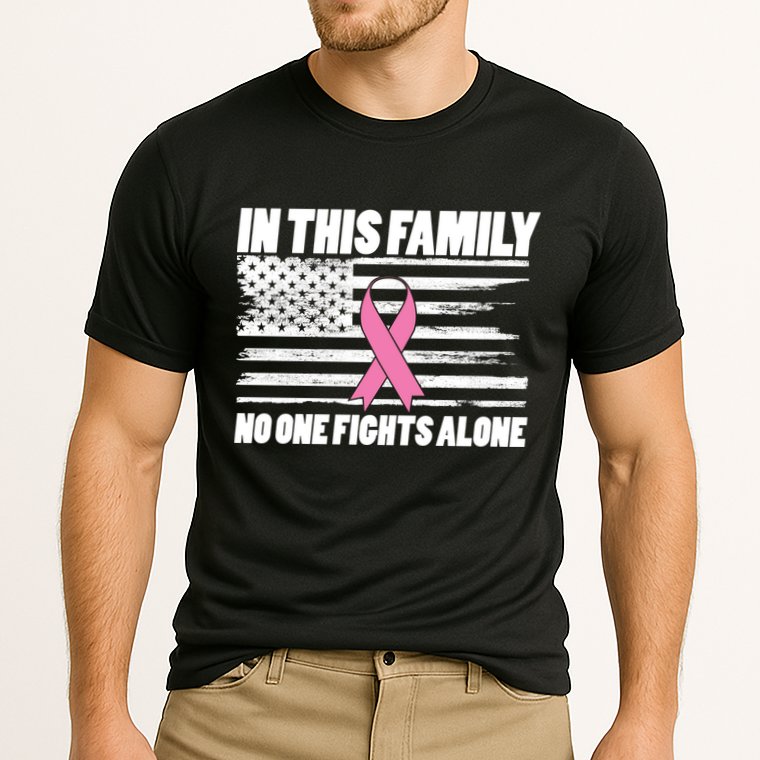In This Family No One Fights Alone Cooling Performance Crew T-Shirt
