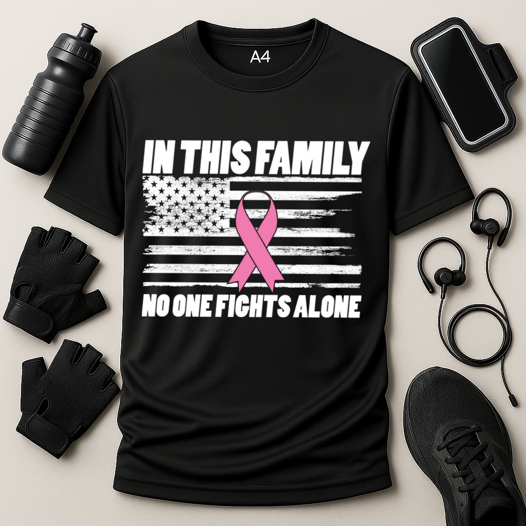 In This Family No One Fights Alone Cooling Performance Crew T-Shirt