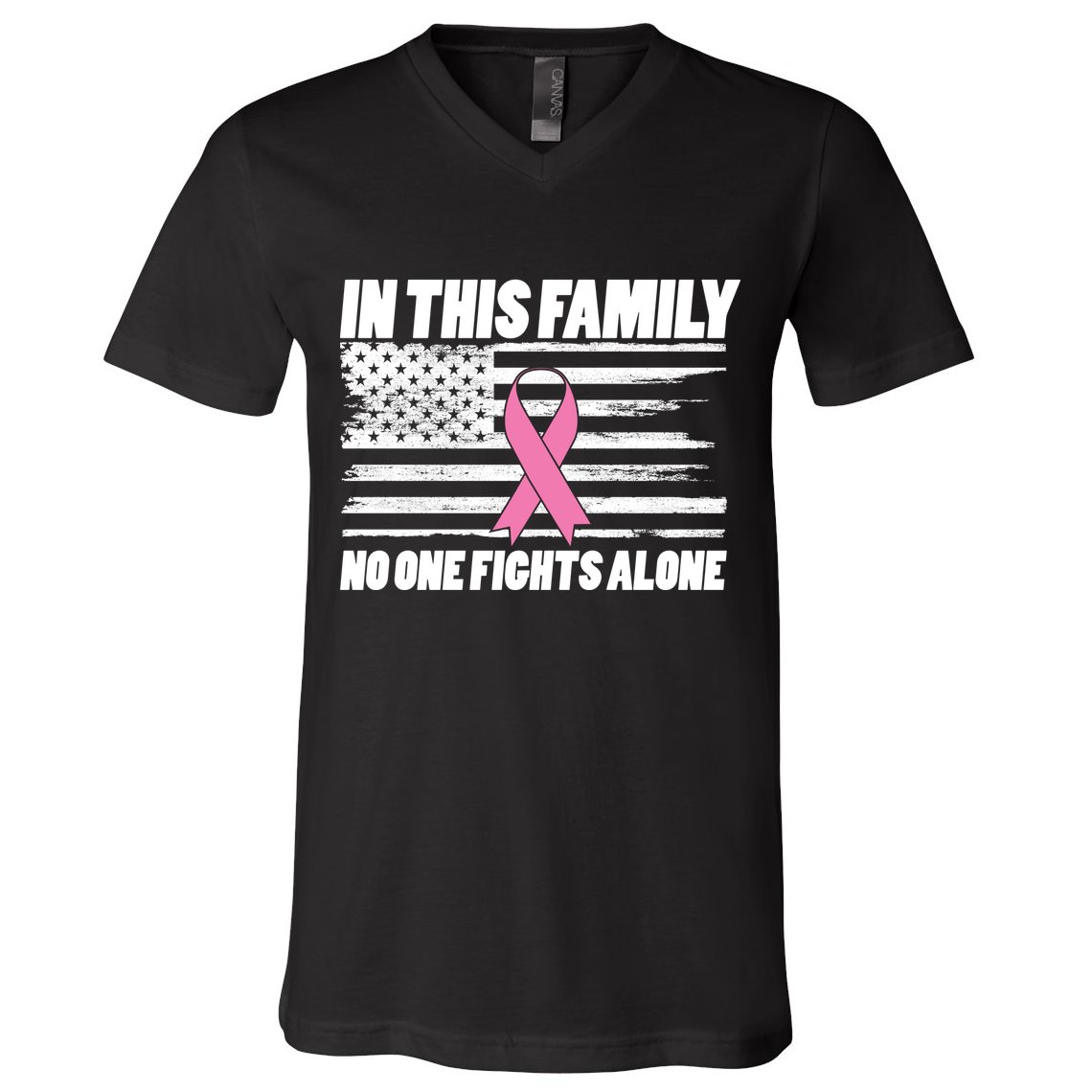 In This Family No One Fights Alone V-Neck T-Shirt