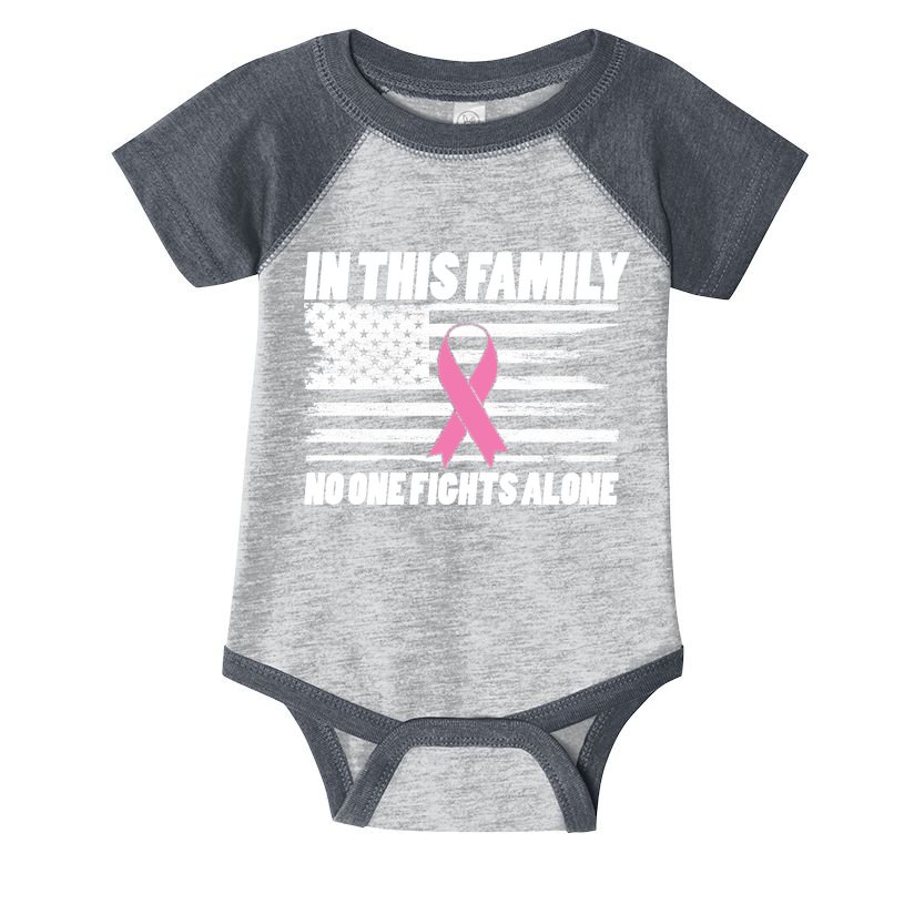 In This Family No One Fights Alone Infant Baby Jersey Bodysuit