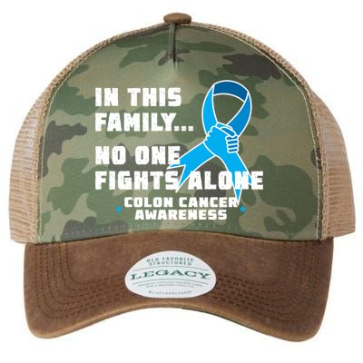 In This Family No One Fights Alone Colon Cancer Legacy Tie Dye Trucker Hat