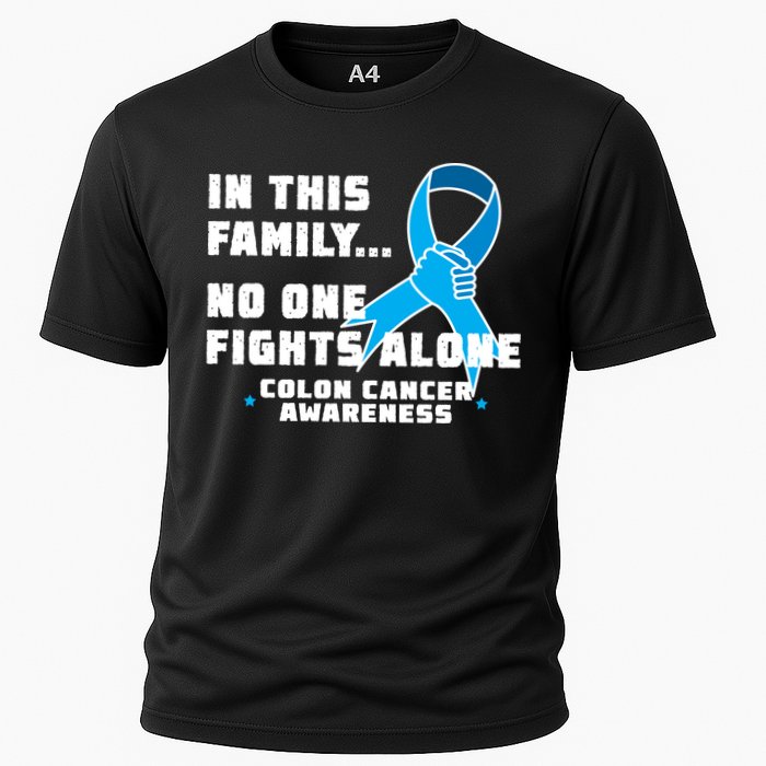 In This Family No One Fights Alone Colon Cancer Cooling Performance Crew T-Shirt