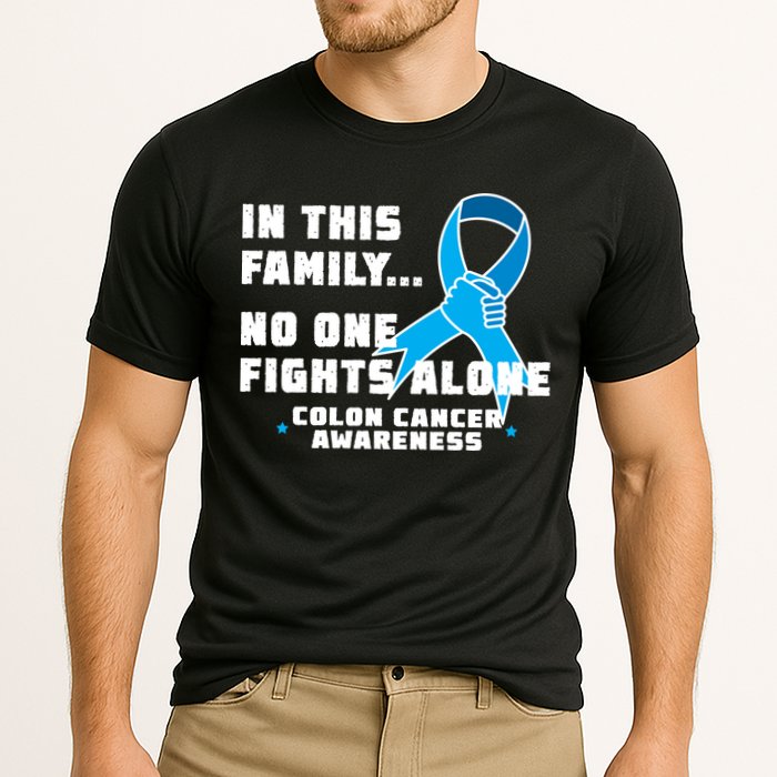 In This Family No One Fights Alone Colon Cancer Cooling Performance Crew T-Shirt