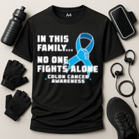 In This Family No One Fights Alone Colon Cancer Cooling Performance Crew T-Shirt