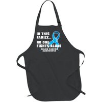 In This Family No One Fights Alone Colon Cancer Full-Length Apron With Pockets