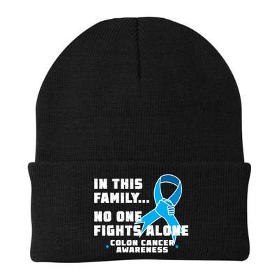 In This Family No One Fights Alone Colon Cancer Beanie