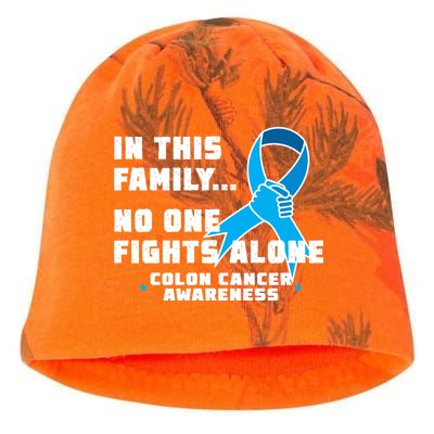 In This Family No One Fights Alone Colon Cancer Kati - Camo Knit Beanie