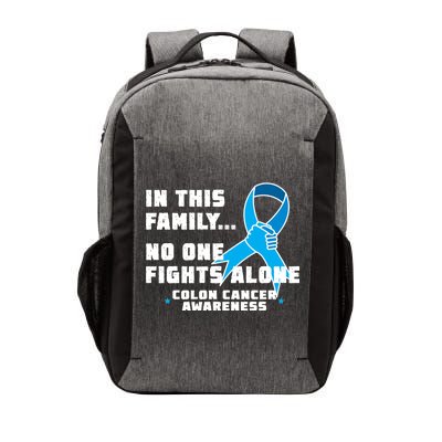 In This Family No One Fights Alone Colon Cancer Vector Backpack