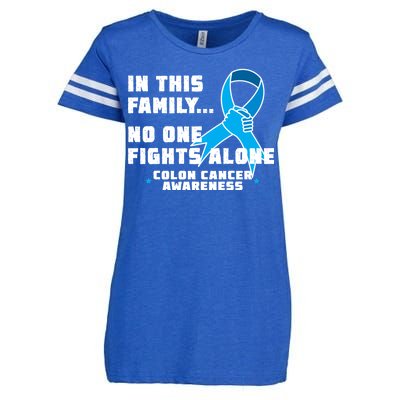 In This Family No One Fights Alone Colon Cancer Enza Ladies Jersey Football T-Shirt