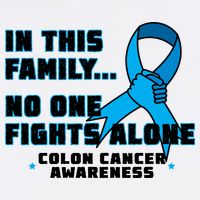 In This Family No One Fights Alone Colon Cancer Garment-Dyed Sweatshirt
