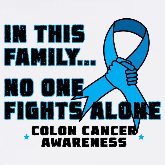 In This Family No One Fights Alone Colon Cancer Garment-Dyed Sweatshirt