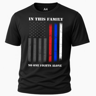 In This Family No One Fights Alone Hero Flag Performance Shirt