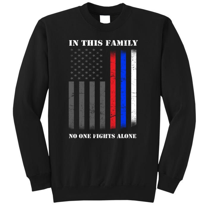 In This Family No One Fights Alone Hero Flag Sweatshirt