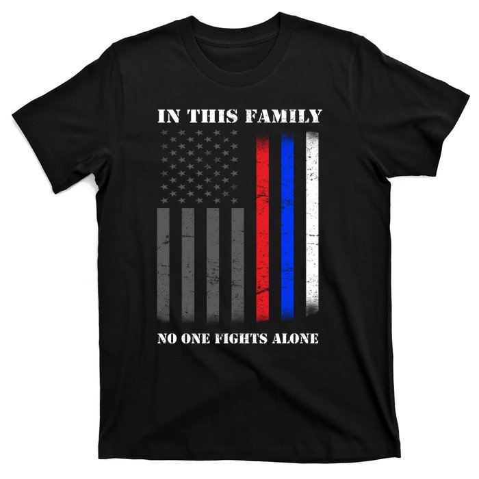 In This Family No One Fights Alone Hero Flag T-Shirt