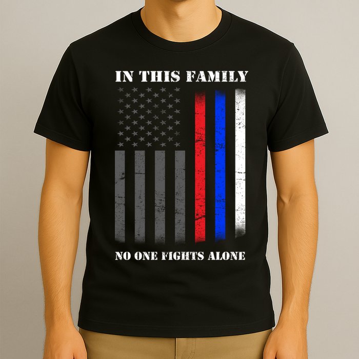 In This Family No One Fights Alone Hero Flag T-Shirt