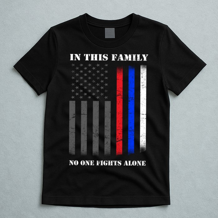 In This Family No One Fights Alone Hero Flag T-Shirt