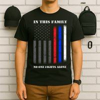 In This Family No One Fights Alone Hero Flag T-Shirt