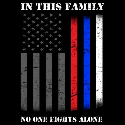 In This Family No One Fights Alone Hero Flag T-Shirt