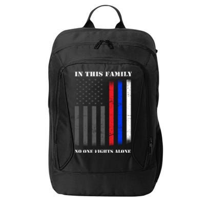 In This Family No One Fights Alone Hero Flag City Backpack