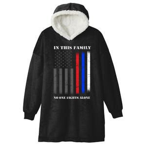 In This Family No One Fights Alone Hero Flag Hooded Wearable Blanket