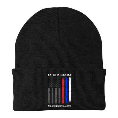 In This Family No One Fights Alone Hero Flag Beanie