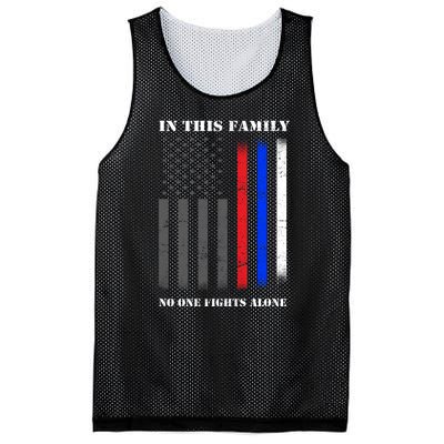 In This Family No One Fights Alone Hero Flag Mesh Reversible Basketball Jersey Tank