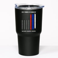 In This Family No One Fights Alone Hero Flag Tumbler