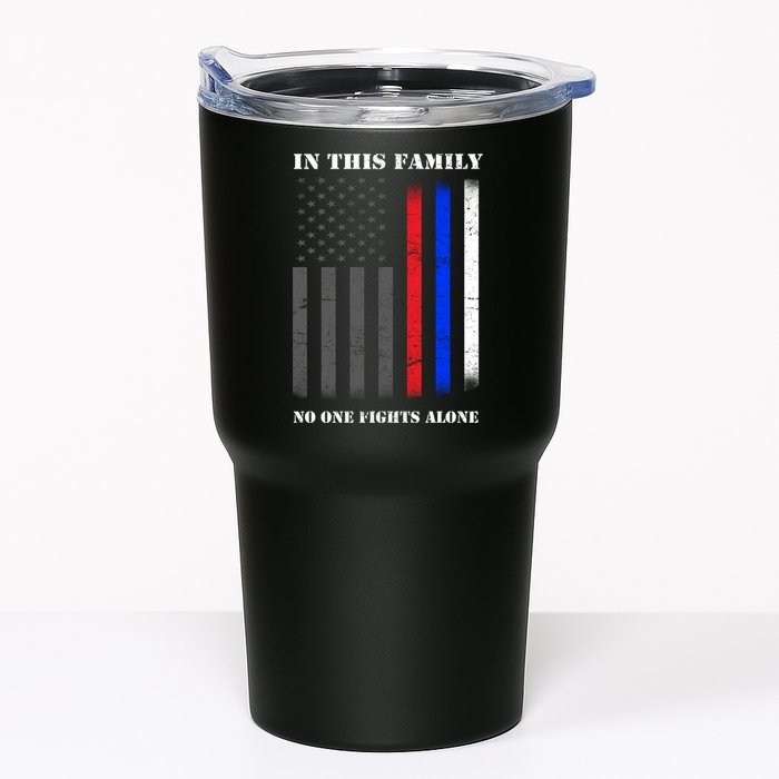 In This Family No One Fights Alone Hero Flag Tumbler