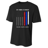 In This Family No One Fights Alone Hero Flag Performance Sprint T-Shirt