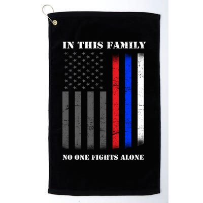 In This Family No One Fights Alone Hero Flag Golf Towel