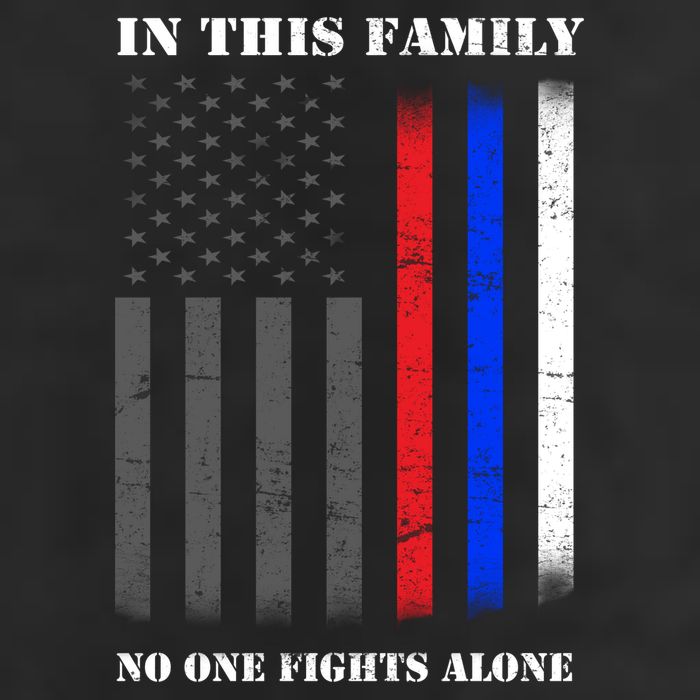 In This Family No One Fights Alone Hero Flag Golf Towel