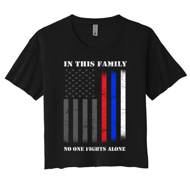 In This Family No One Fights Alone Hero Flag Crop Top