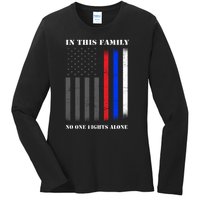 In This Family No One Fights Alone Hero Flag Ladies Long Sleeve Shirt