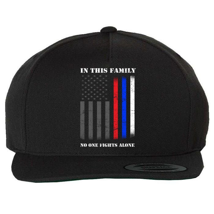 In This Family No One Fights Alone Hero Flag Wool Snapback Cap