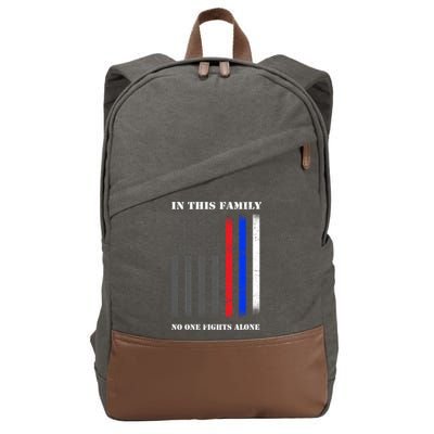 In This Family No One Fights Alone Hero Flag Cotton Canvas Backpack