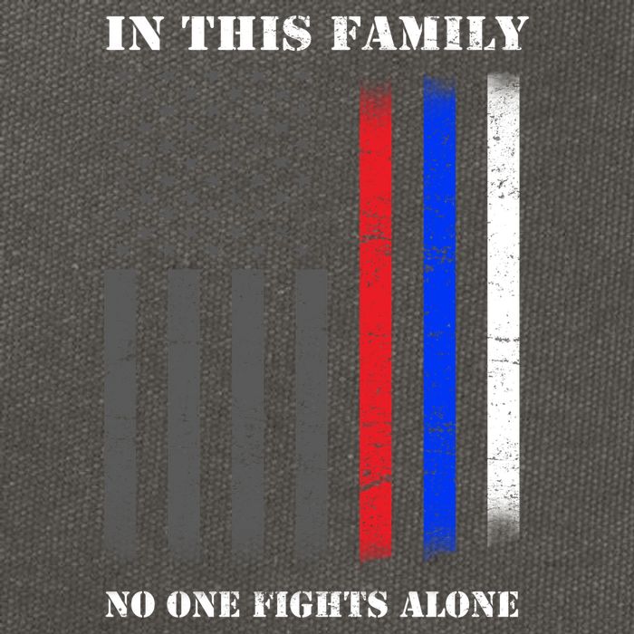 In This Family No One Fights Alone Hero Flag Cotton Canvas Backpack