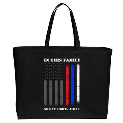 In This Family No One Fights Alone Hero Flag Cotton Canvas Jumbo Tote