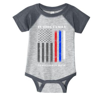 In This Family No One Fights Alone Hero Flag Infant Baby Jersey Bodysuit