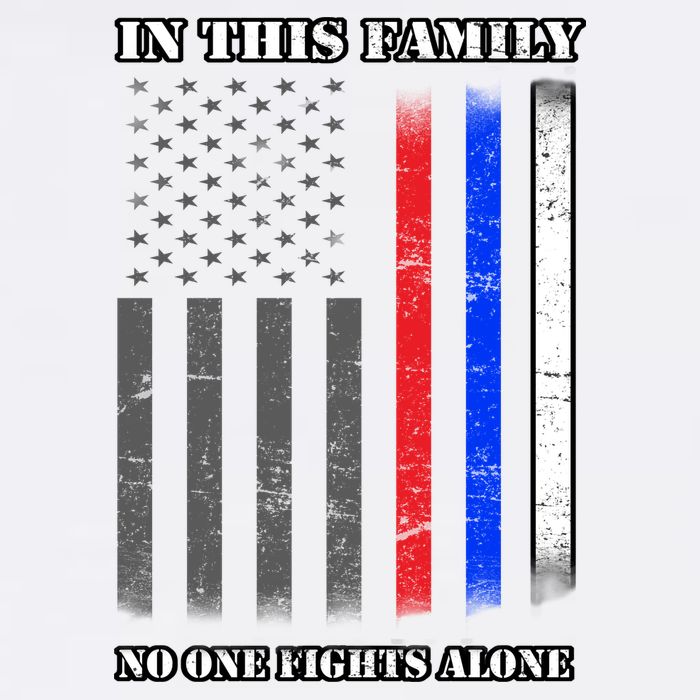 In This Family No One Fights Alone Hero Flag Garment-Dyed Sweatshirt