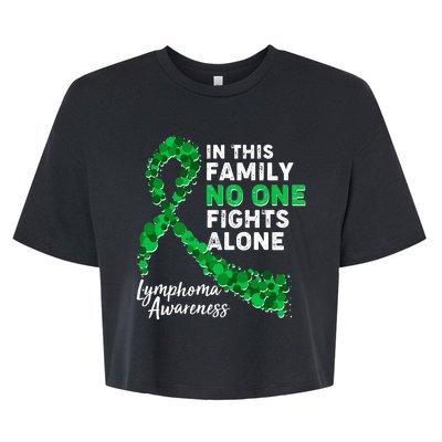 In This Family No One Fights Alone Lymphoma Awareness Bella+Canvas Jersey Crop Tee