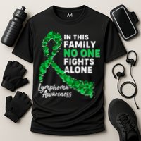 In This Family No One Fights Alone Lymphoma Awareness Cooling Performance Crew T-Shirt