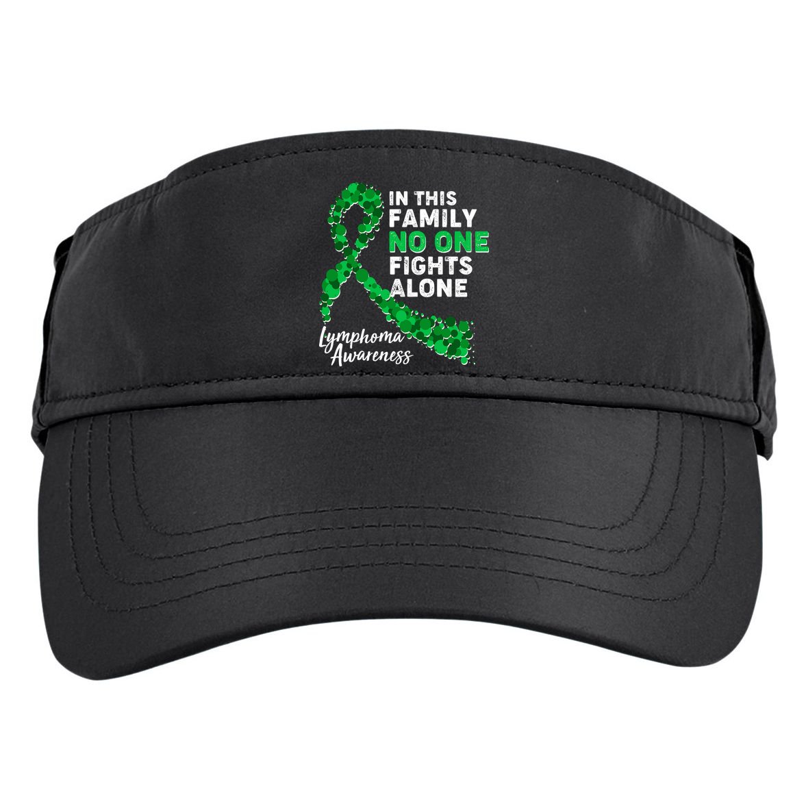 In This Family No One Fights Alone Lymphoma Awareness Adult Drive Performance Visor