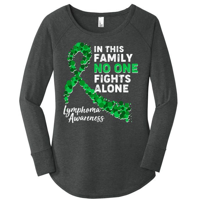 In This Family No One Fights Alone Lymphoma Awareness Women's Perfect Tri Tunic Long Sleeve Shirt