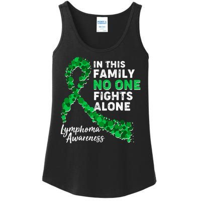 In This Family No One Fights Alone Lymphoma Awareness Ladies Essential Tank