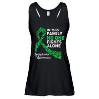 In This Family No One Fights Alone Lymphoma Awareness Ladies Essential Flowy Tank